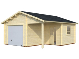 Dřevěná garáž s výsuvnými vraty 44mm, 530x570