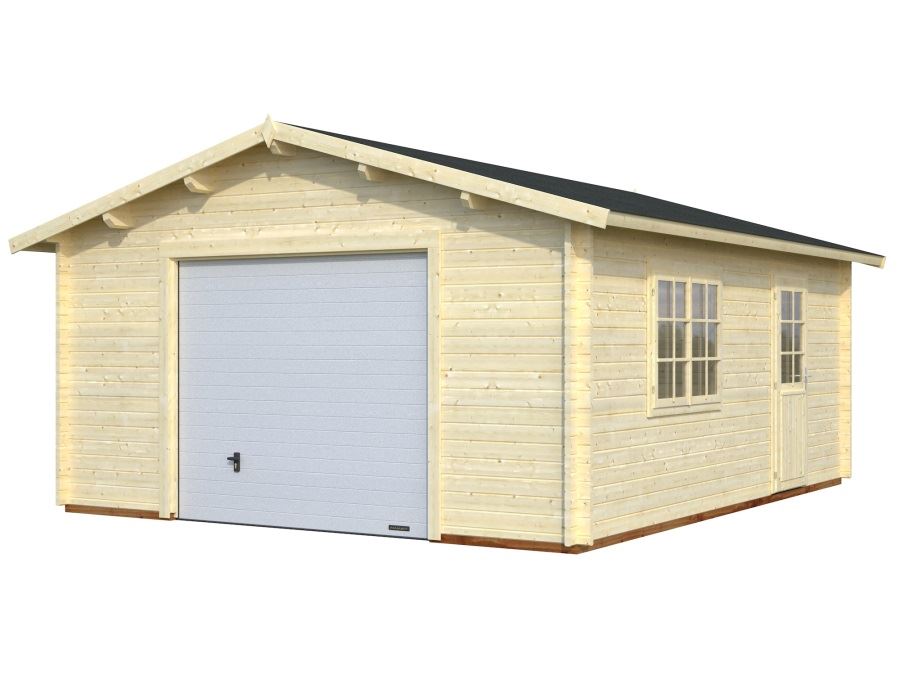 Dřevěná garáž s výsuvnými vraty 44mm, 450x550