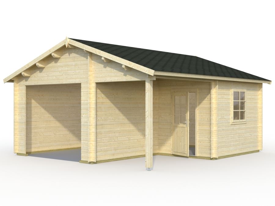 Dřevěná garáž  44mm, 530x570