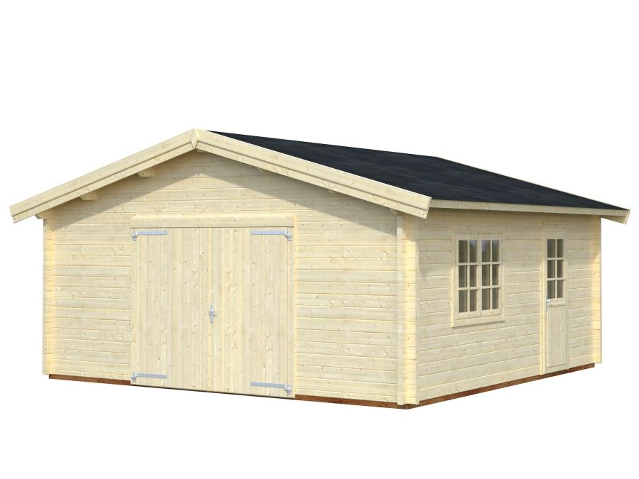 Dřevěná garáž s vraty 70 mm, 560x560
