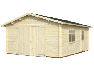 Dřevěná garáž ROGER s dřevěnými vraty 44mm, 450x550